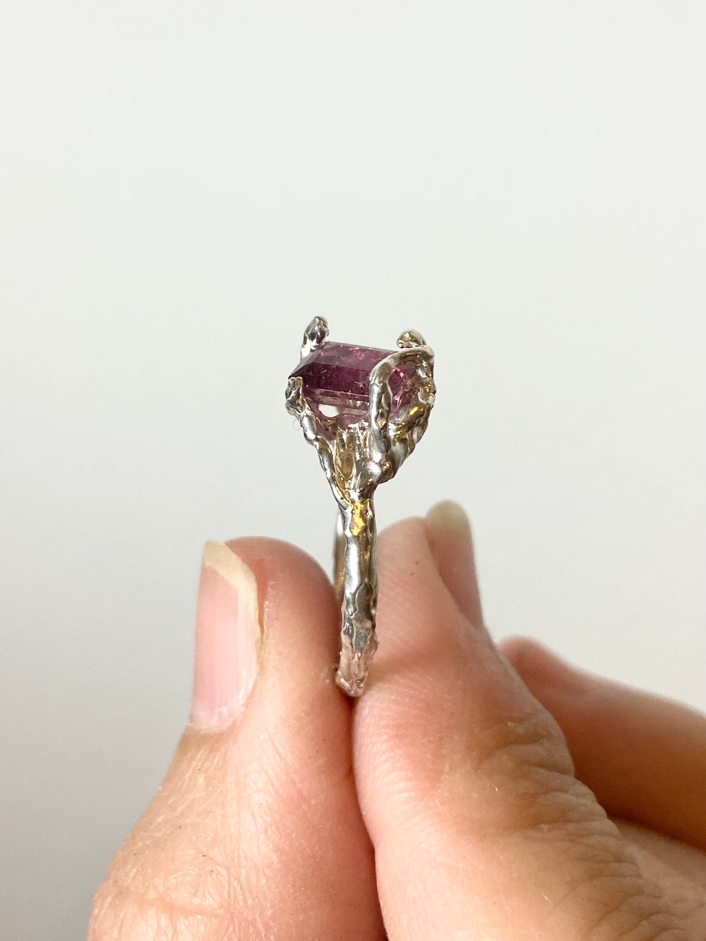 Gaia Pink Tourmaline Sterling Silver Ring