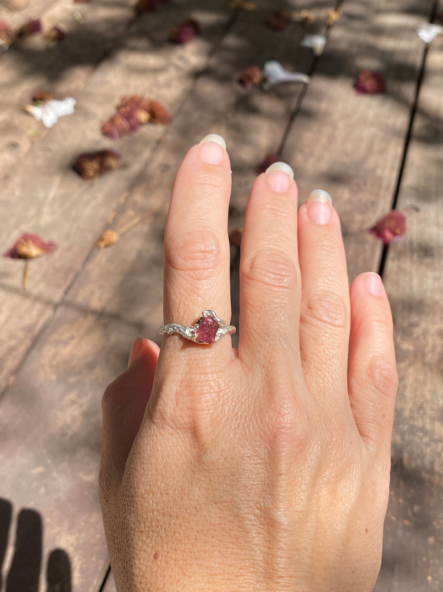 Gaia Pink Tourmaline Sterling Silver Ring