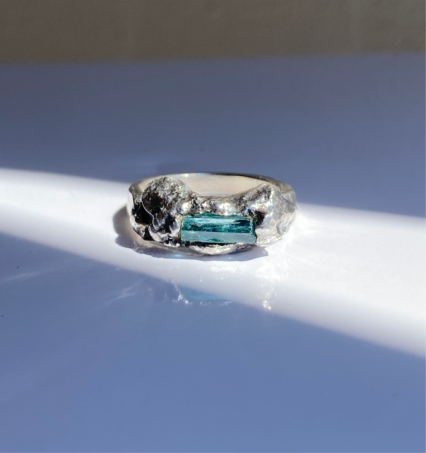 Aquamarine One Of A Kind Sterling Silver Ring