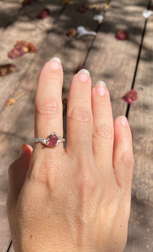 Gaia Pink Tourmaline Sterling Silver Ring