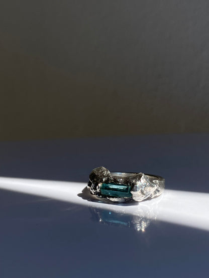 Aquamarine One Of A Kind Sterling Silver Ring
