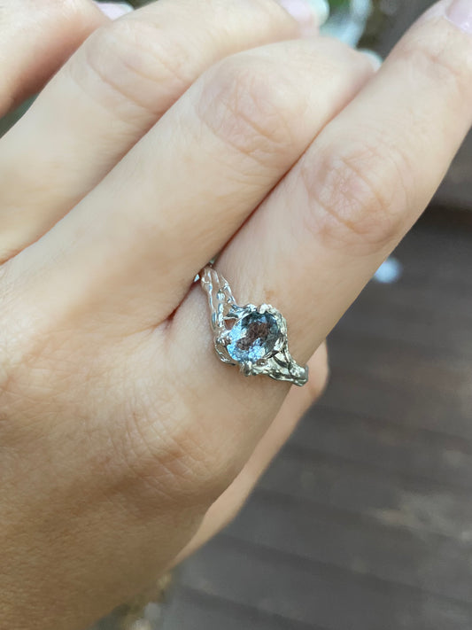 Willow Moss Aquamarine Sterling Silver Ring