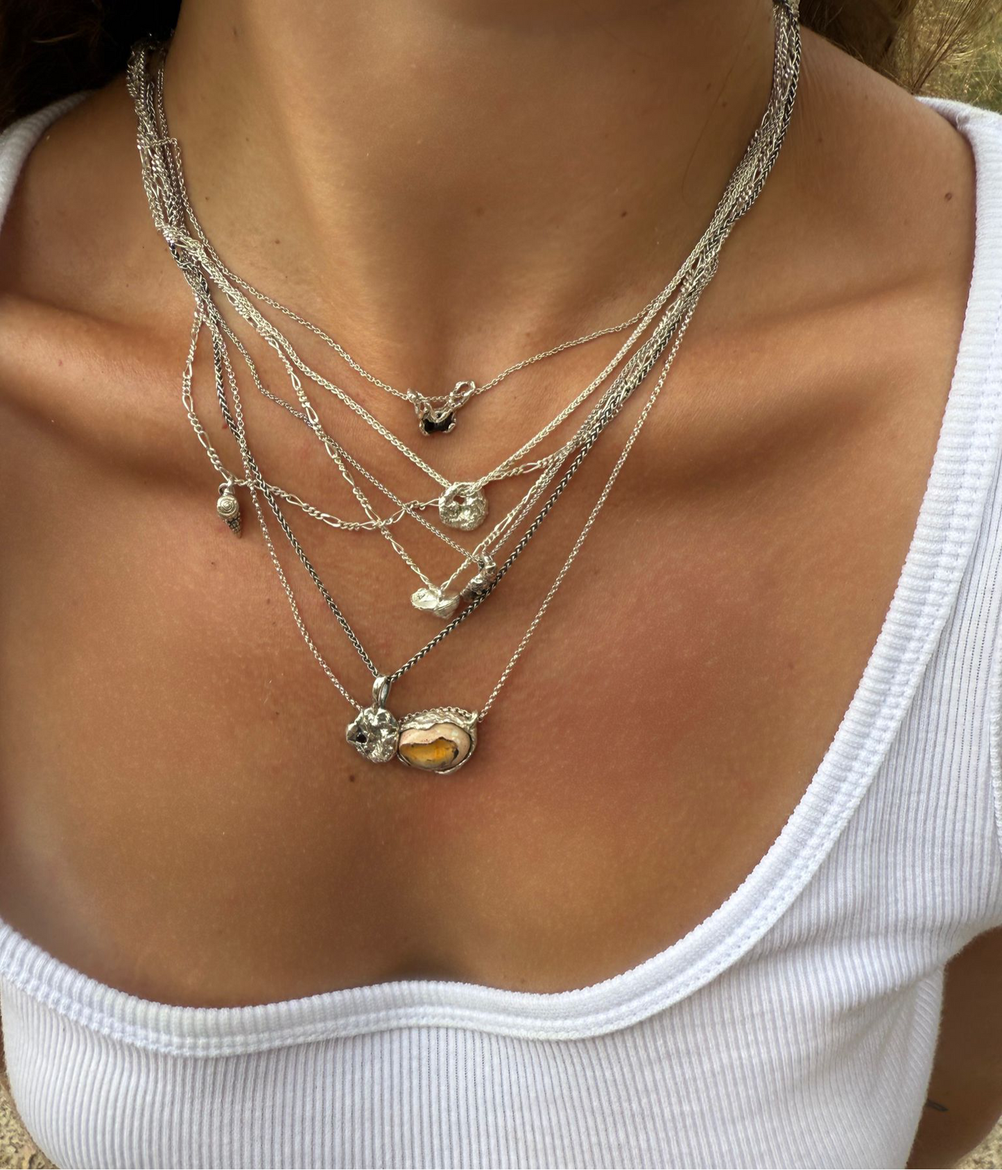 Forest Tourmaline Sterling Silver Necklace