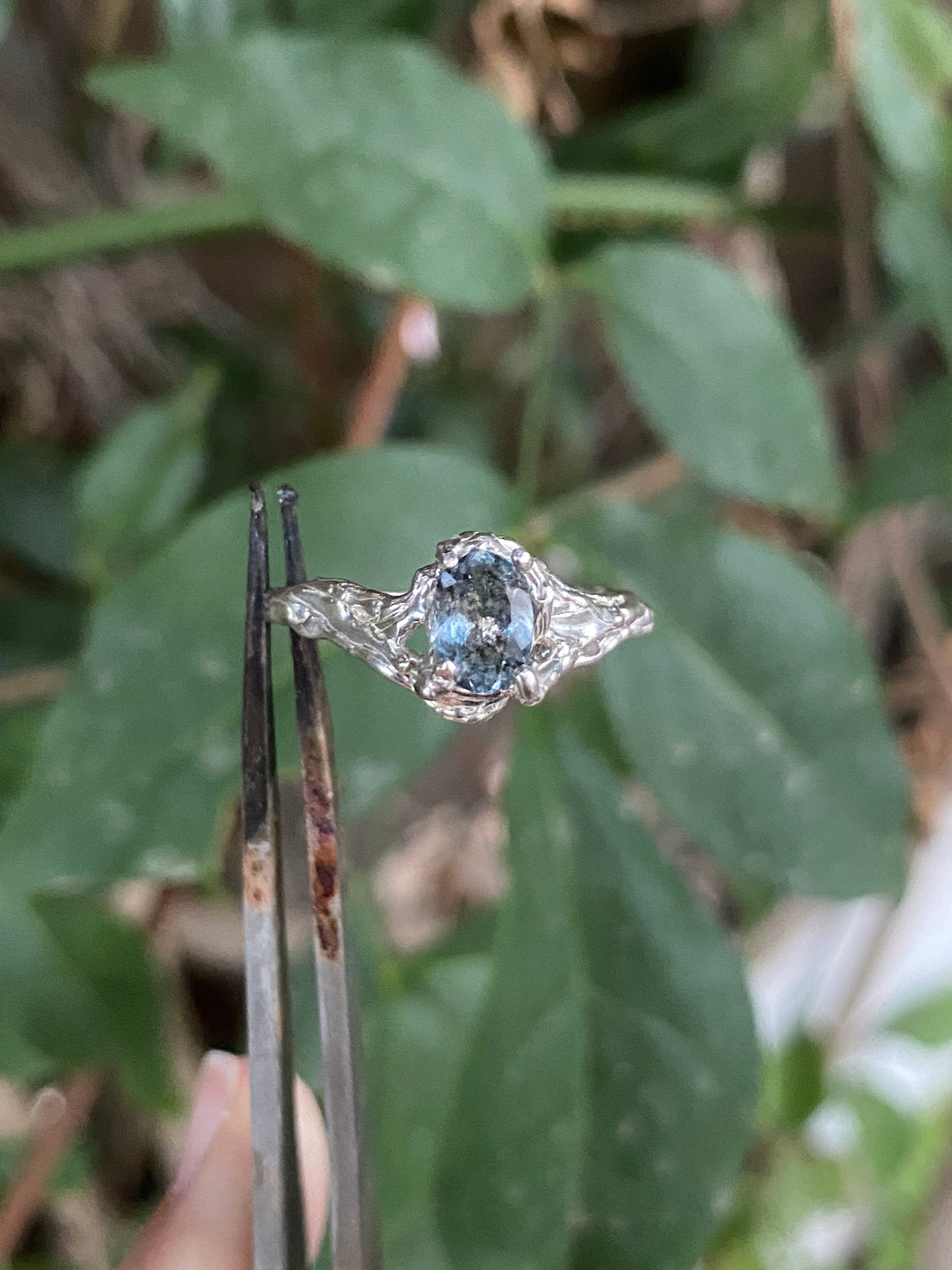 Willow Moss Aquamarine Sterling Silver Ring