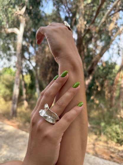 Natural Leaf Sterling Silver Ring