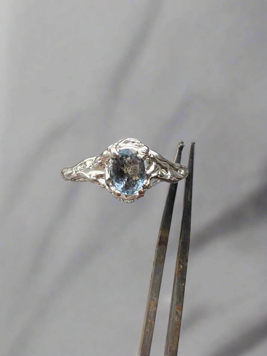 Willow Moss Aquamarine Sterling Silver Ring
