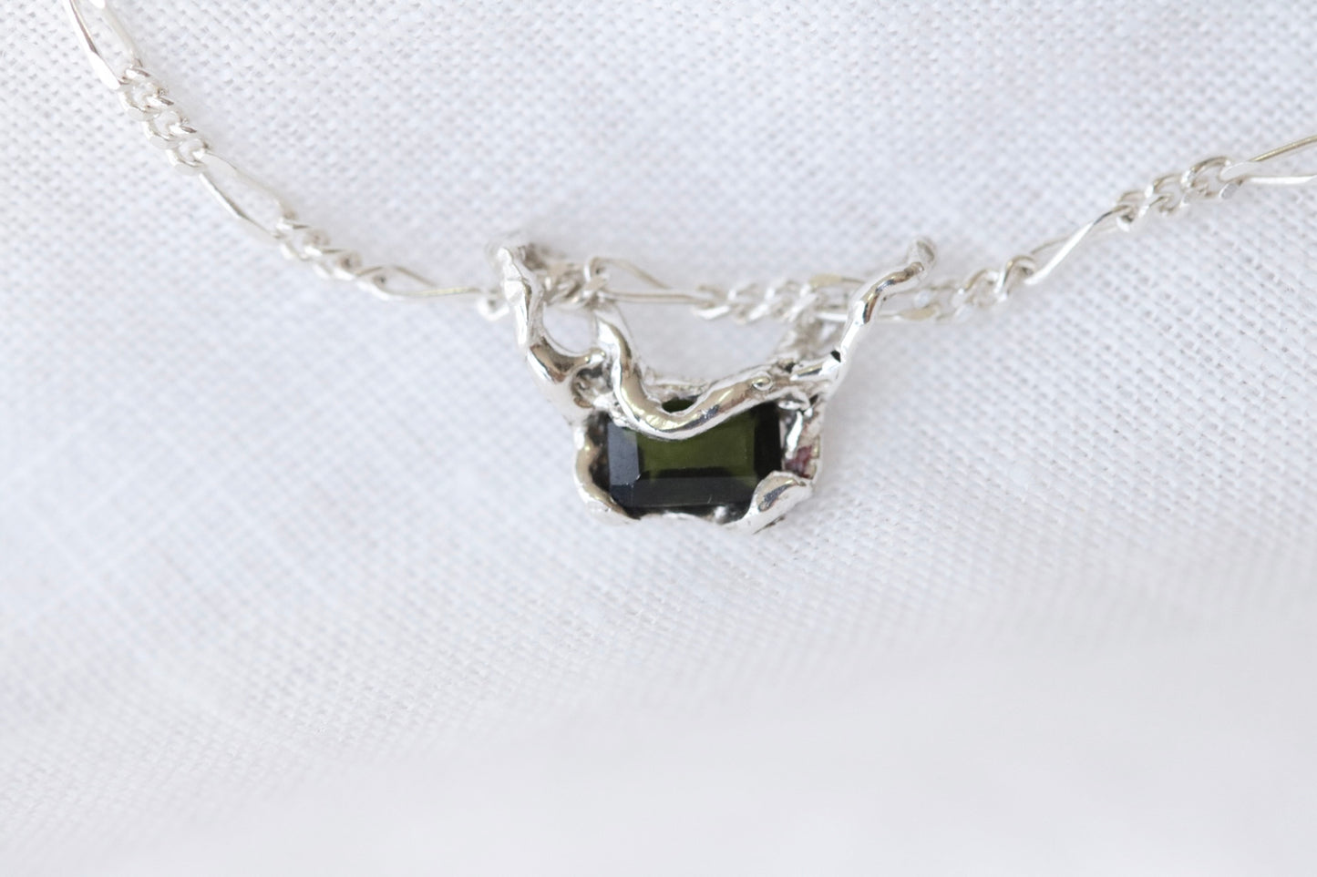 Forest Tourmaline Sterling Silver Necklace