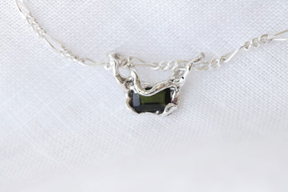 Forest Tourmaline Sterling Silver Necklace