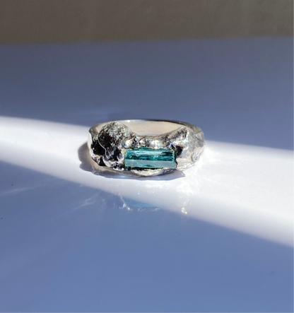 Aquamarine One Of A Kind Sterling Silver Ring