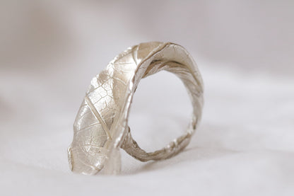 Natural Leaf Sterling Silver Ring