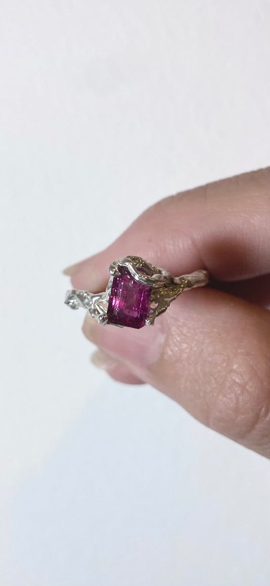 Gaia Pink Tourmaline Sterling Silver Ring