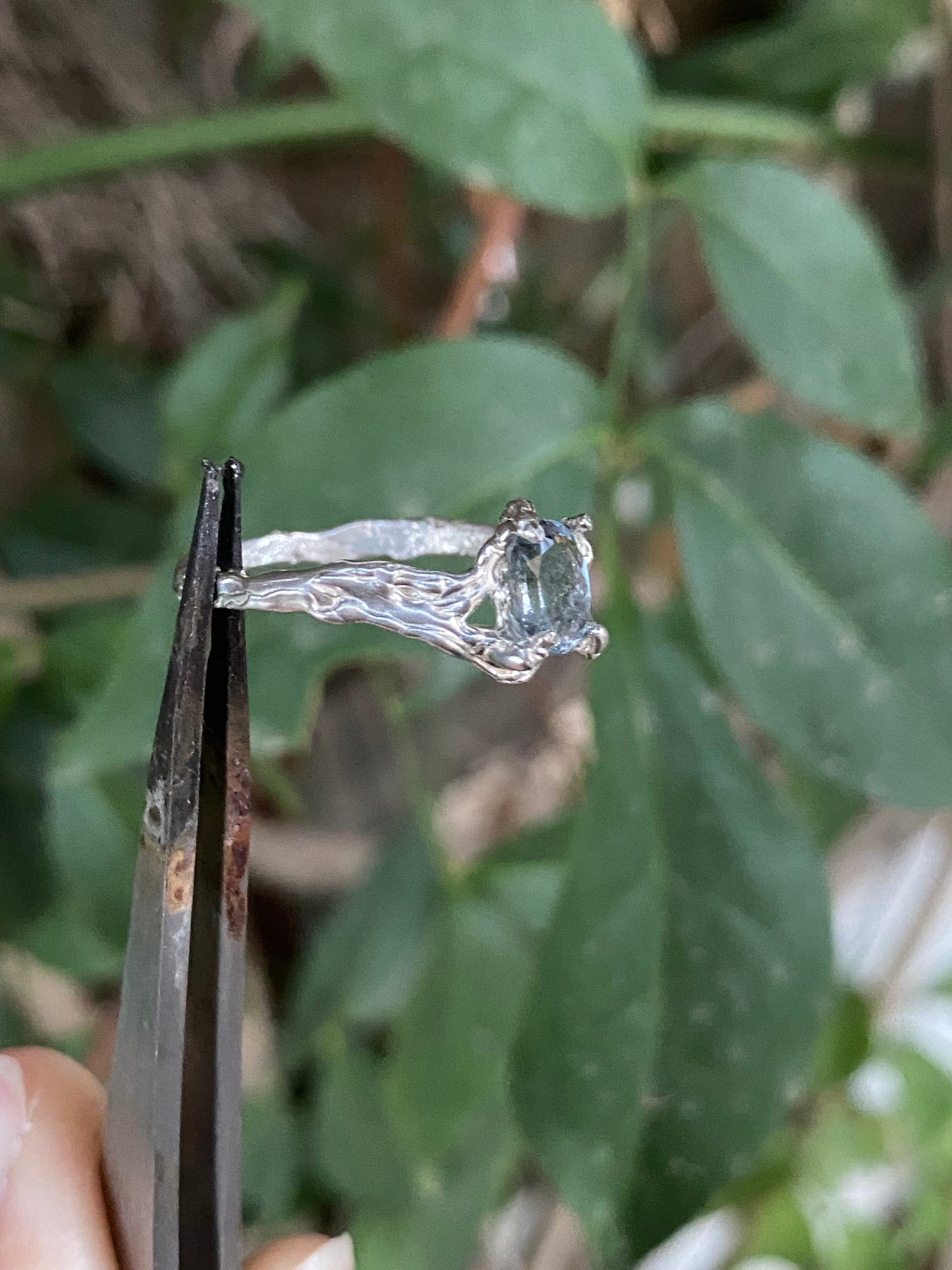 Willow Moss Aquamarine Sterling Silver Ring