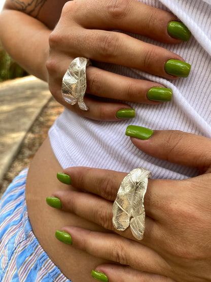 Natural Leaf Sterling Silver Ring