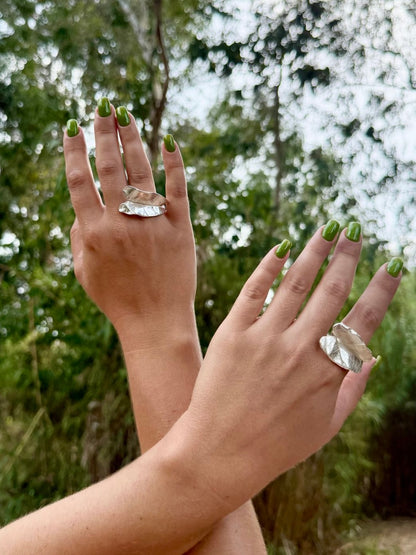 Natural Leaf Sterling Silver Ring